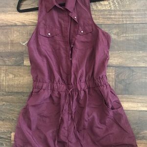 Maroon Silky material romper
